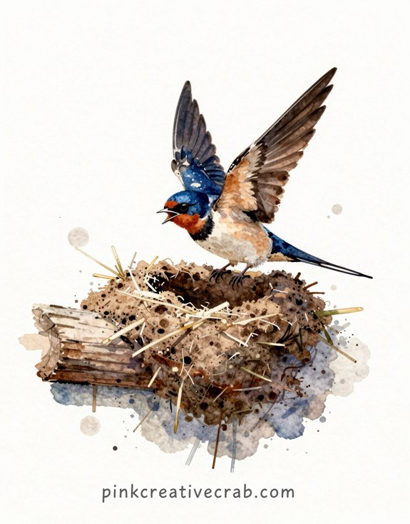 joyful dramatic momentary homecoming of barn swallow
