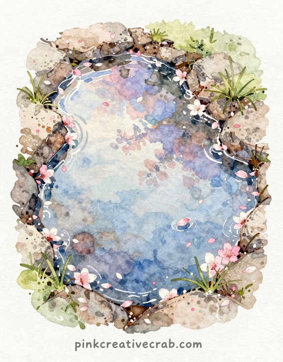beginner friendly spring rain watercolor painting