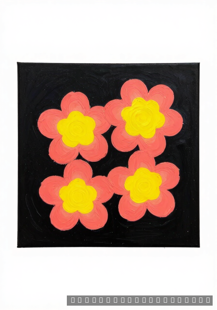 Beginner Acrylic Flower Painting on Black Canvas