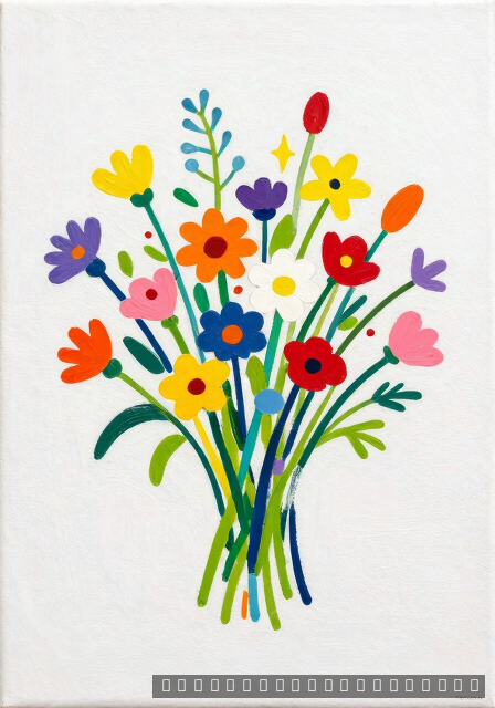 Paint a Cheerful Bunch of Mixed Wildflowers