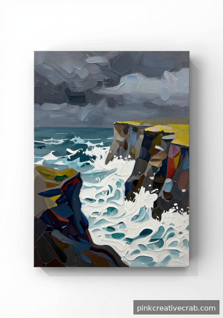 Stormy Cliffside With Crashing Waves