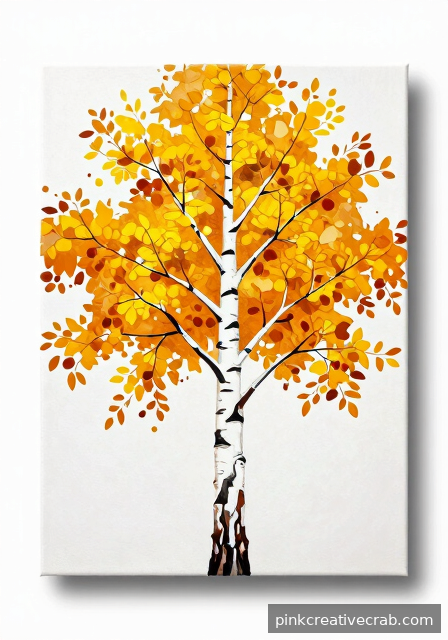 A Lone Birch Tree in Autumn