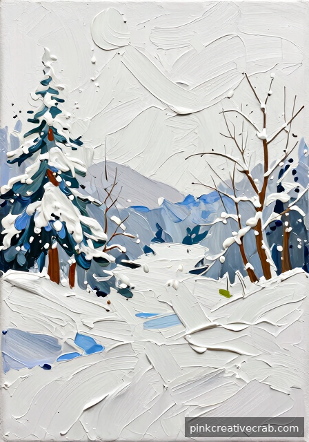 Acrylic Scenery With Palette Knife Snowfields