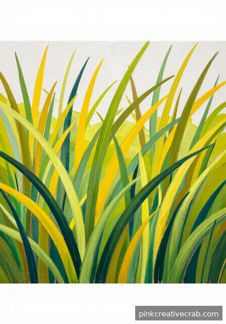 Textured Foreground Grasses With Fan Brush Techniques