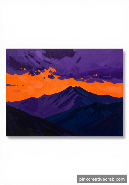 Stormy Drama: Acrylic Painting Mountains at Dusk