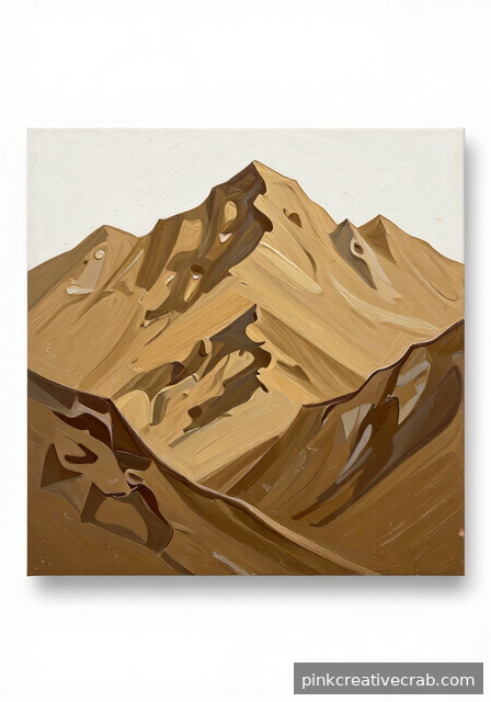 Monochromatic Mountain Study in Raw Umber