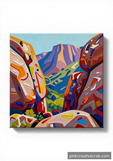 Dynamic Foreground Boulders Anchoring a Mountain Scene