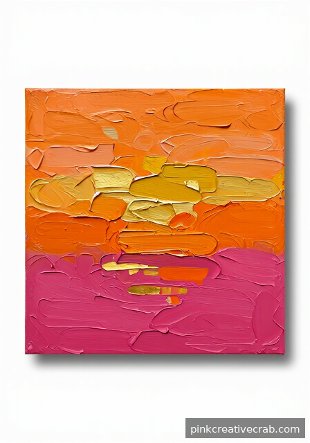A Bold Acrylic Painting Sunset with Impasto Strokes