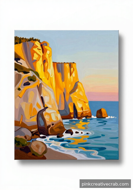 Coastal Cliffs Bathed in Evening Light