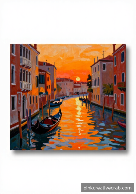 Dramatic Venetian Sunset Over Canal Waters