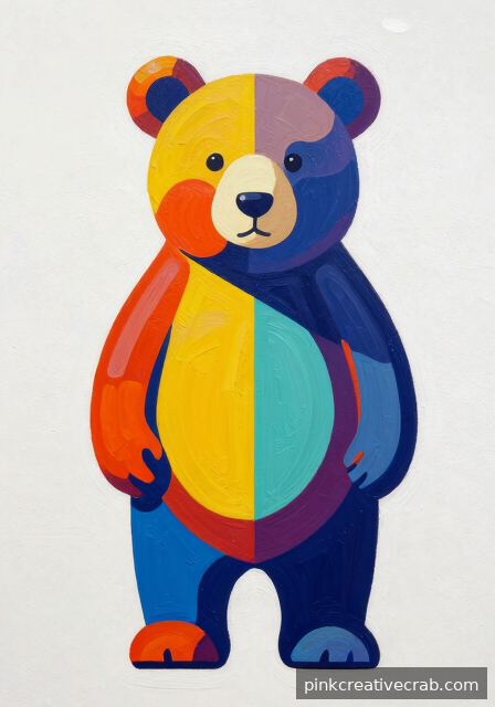Bold Graphic Bear in a Limited Palette