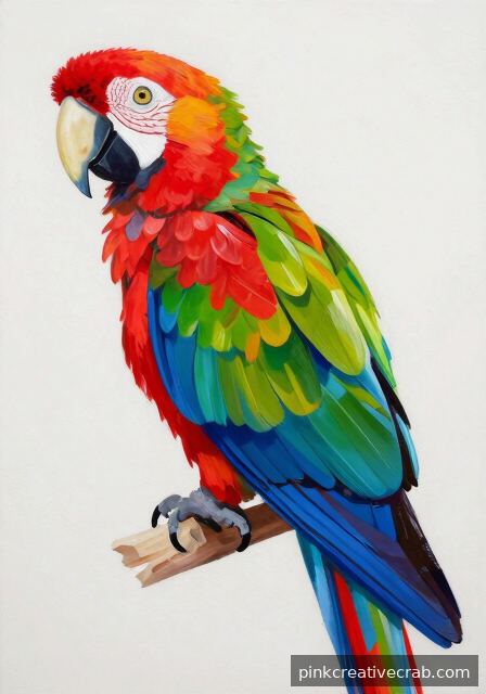 Vibrant Tropical Parrot with Complementary Colours