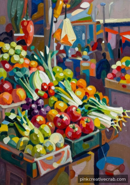 Wondrous and Detailed: Exploring Acrylic Painting Food With a Lush Market Scene
