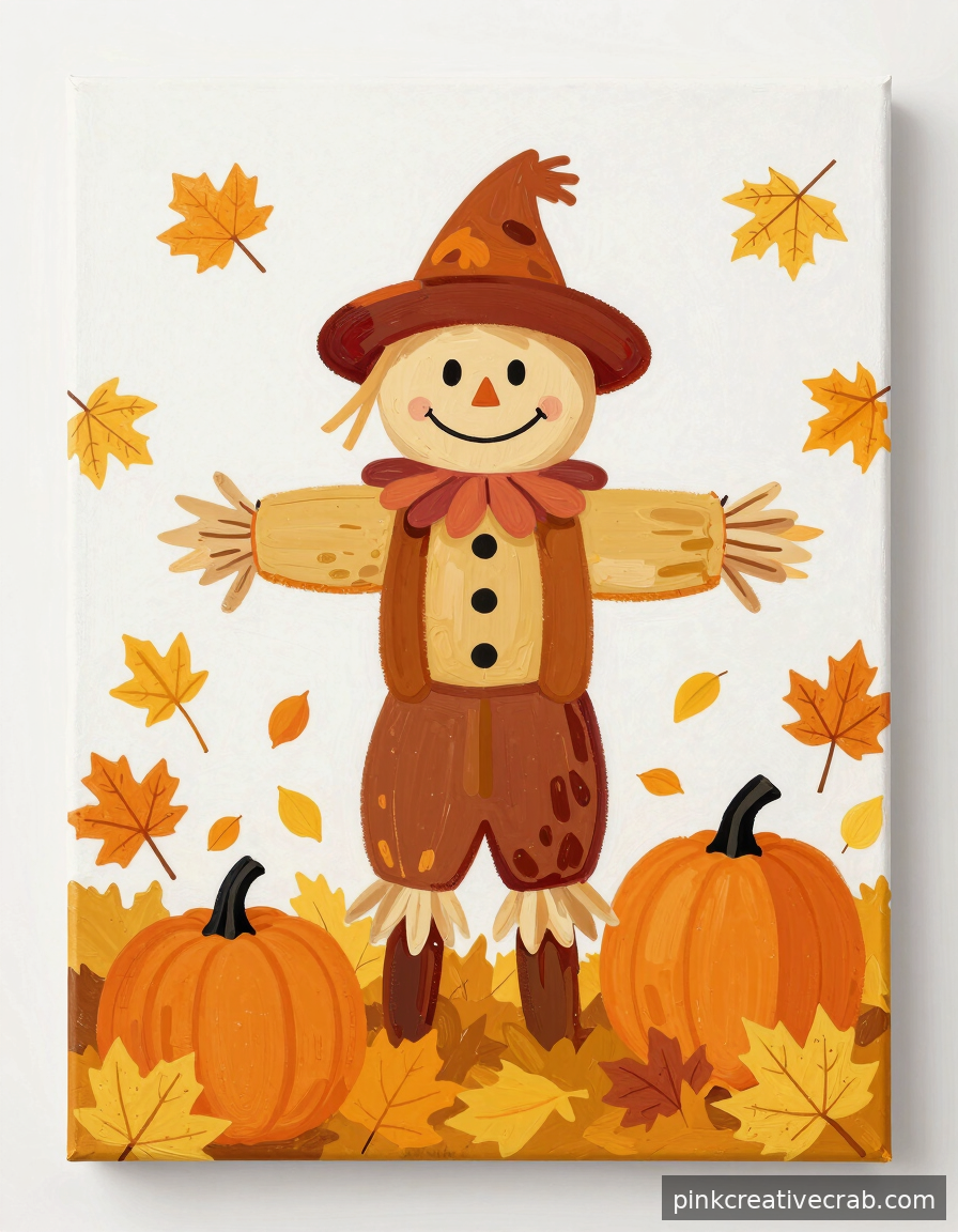 Meet the Cozy Autumn Scarecrow Painting You Will Want to Recreate Every October