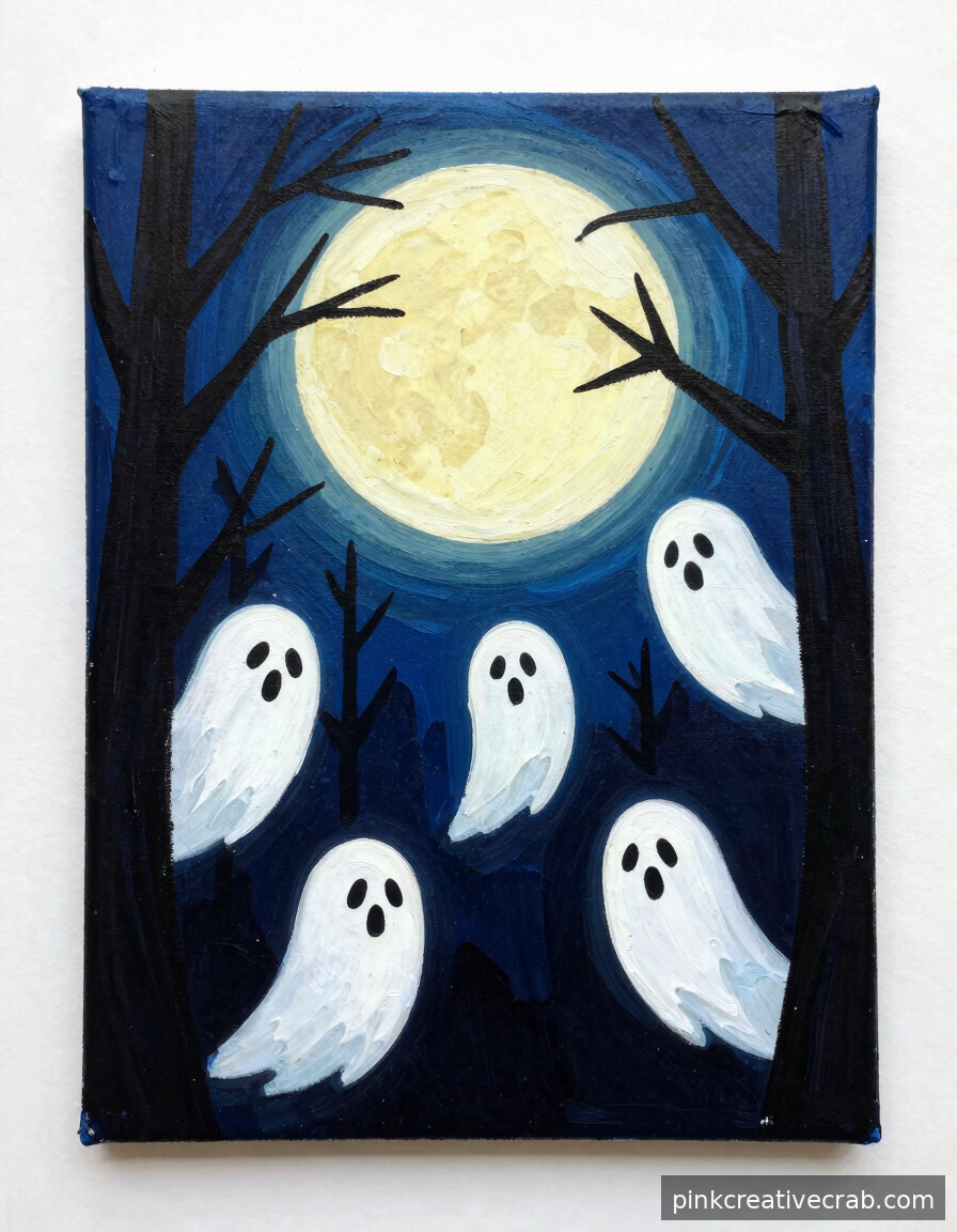 Floating Ghosts in a Moonlit Forest — Dreamy, Spooky, and Totally Doable
