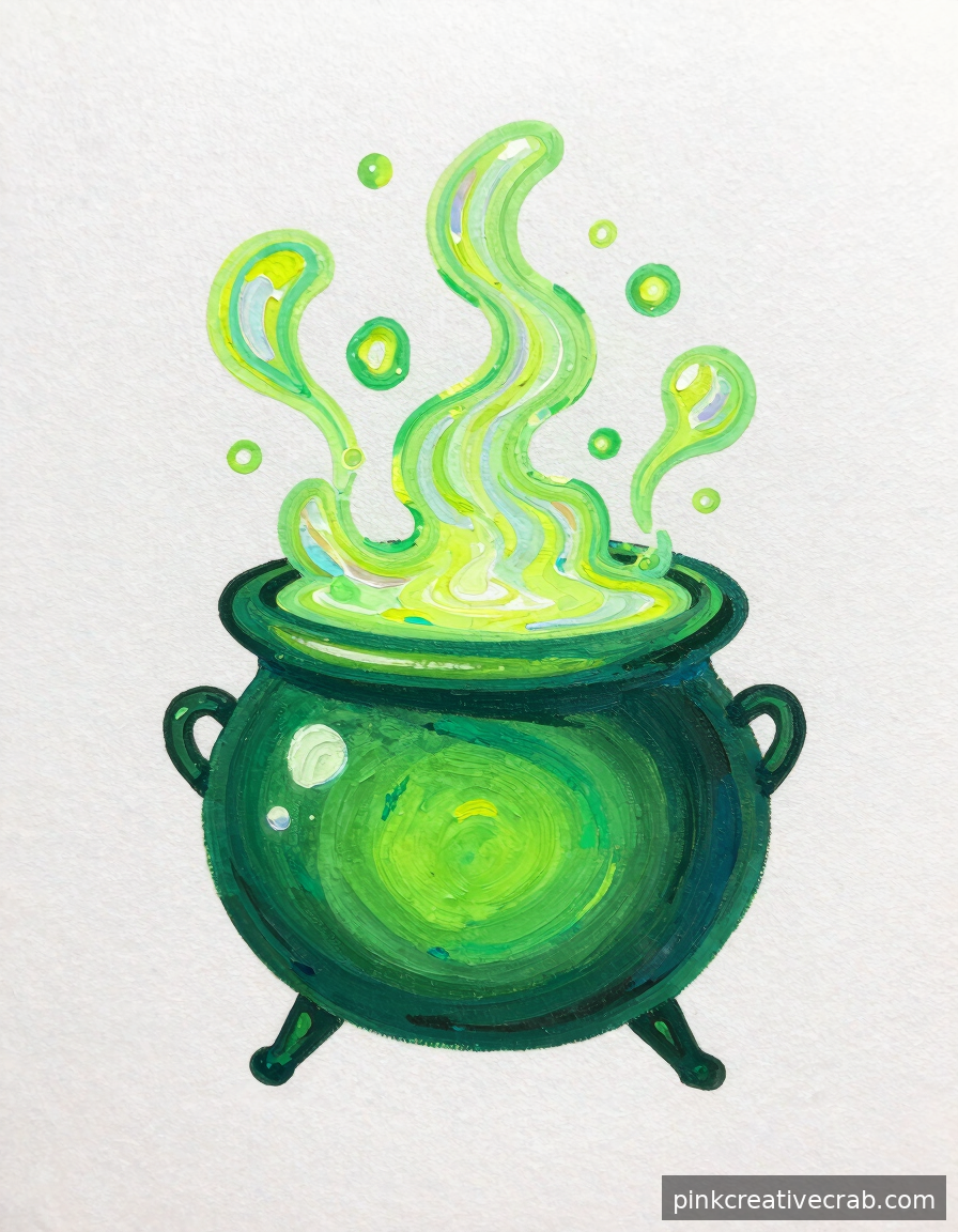The Glittery Cauldron Painting That Makes Every Beginner Feel Like a Real Artist