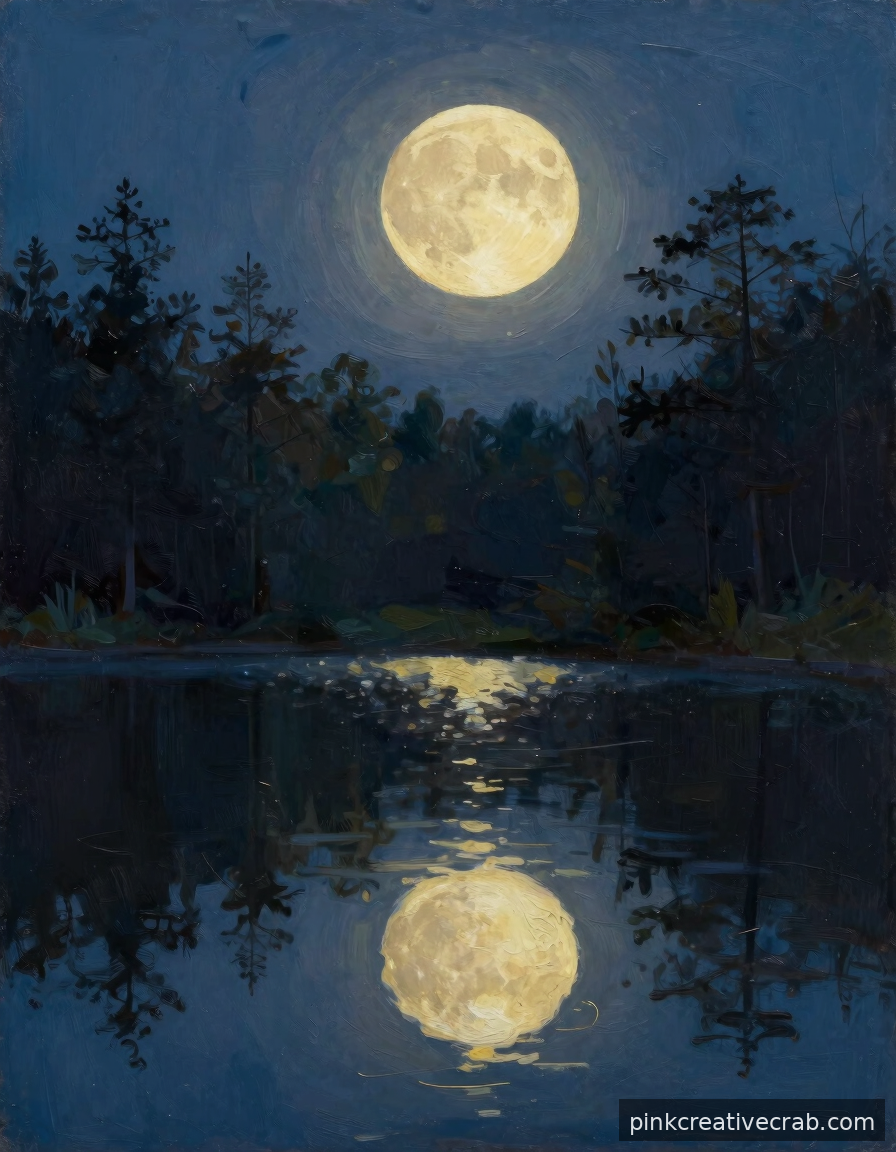 A Moonlit Lake Scene So Magical It Practically Paints Itself
