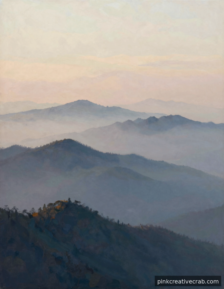 Soft Foggy Mountains That Feel Like a Hug for Your Living Room Wall