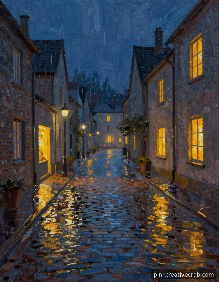 This Rainy Cobblestone Village View Is Stunning and Shockingly Beginner-Friendly