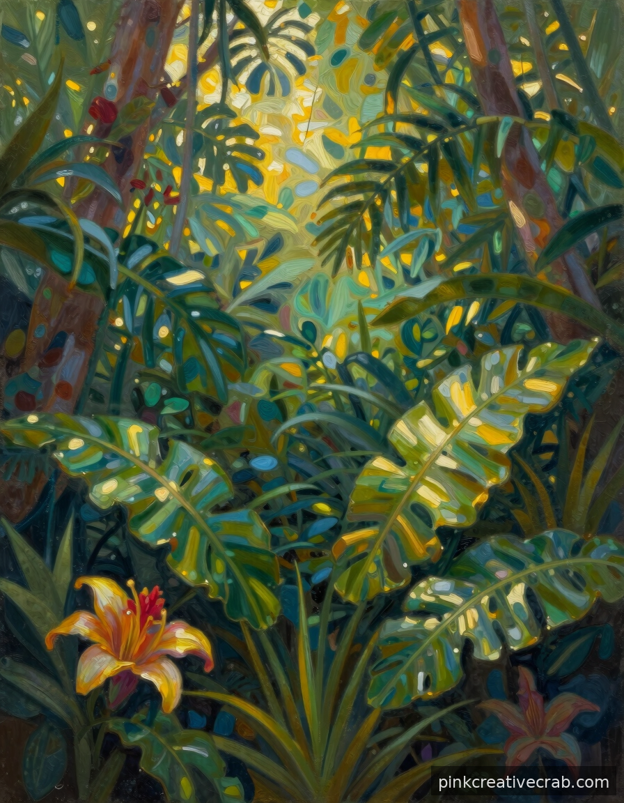 Lush Tropical Jungle Scene So Vivid It Brings the Outdoors Inside
