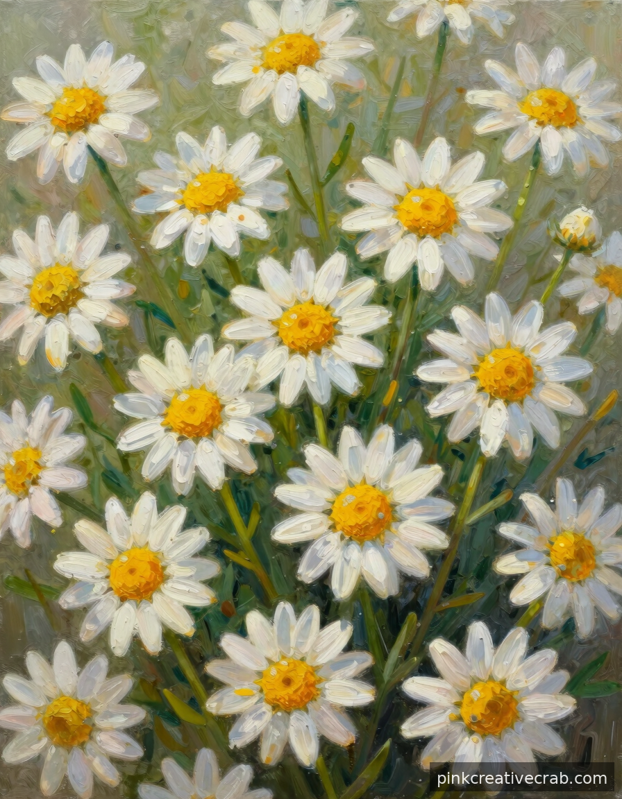 How a Few Simple Strokes Become a Stunning Daisy on Canvas