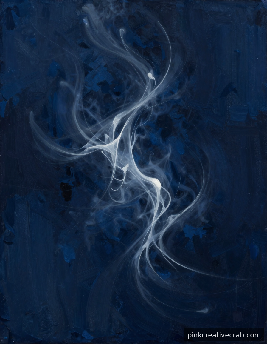 Wispy White Over Deep Navy Is the Most Atmospheric Abstract a Beginner Can Paint