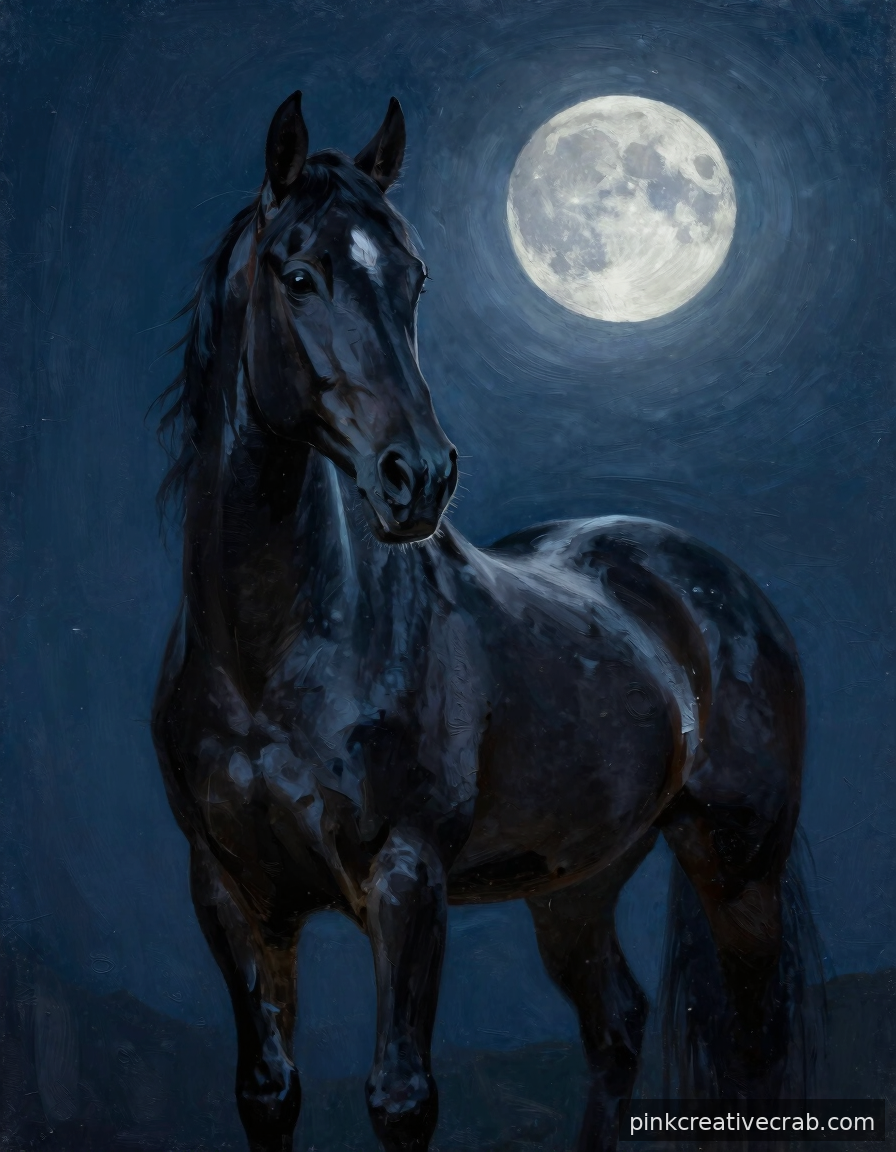 Moonlit Midnight Mare — the Hauntingly Beautiful Horse Oil Painting You Never Knew You Could Create