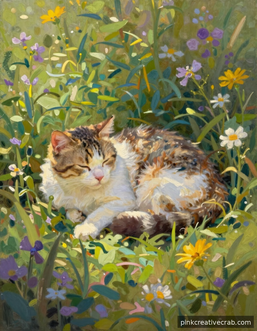 Meet the Cottagecore Cat Napping in a Garden of Your Dreams
