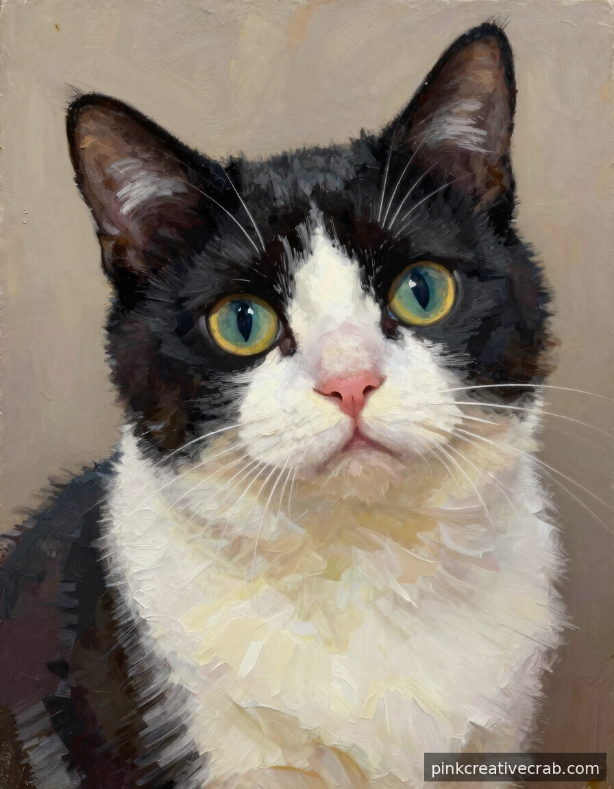 You Have Never Seen a Tuxedo Cat Look This Irresistibly Charming on Canvas