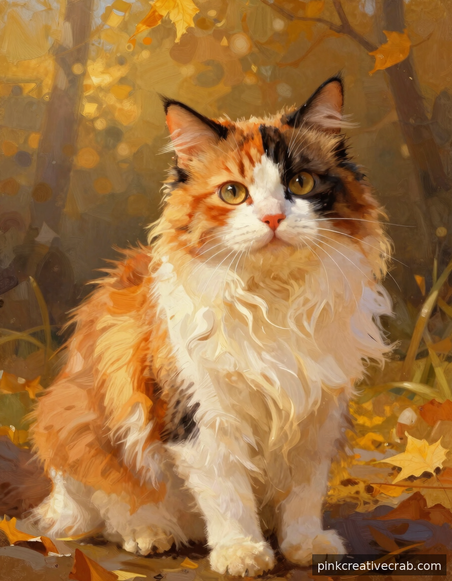 A Calico Cat in Autumn Light Is the Kind of Painting You Frame Immediately