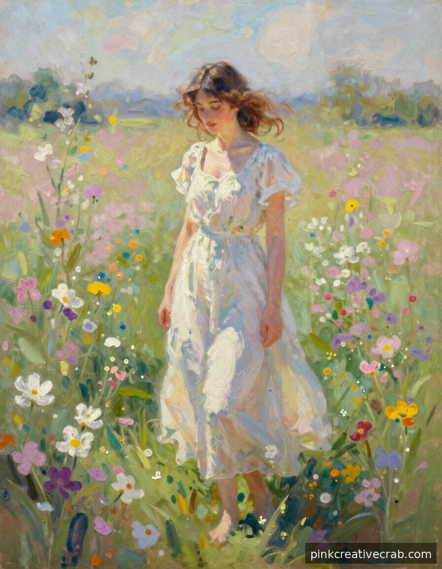 Paint a Dreamy Woman in a Flower Field With Just 4 Colors