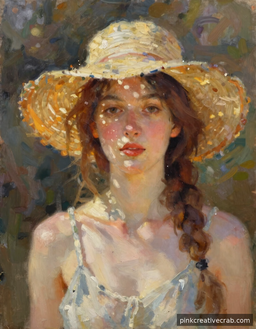 Loose Impressionist Woman in a Summer Hat That Belongs on Your Wall
