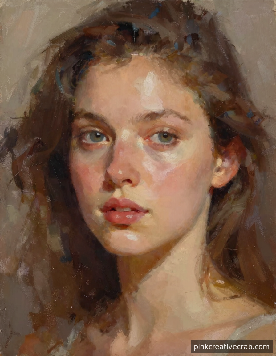 How a Few Simple Strokes Become a Stunning Oil Painting Woman Portrait