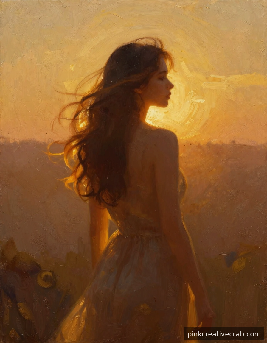 Backlit Woman in Golden Hour Light So Gorgeous You Will Paint It Again