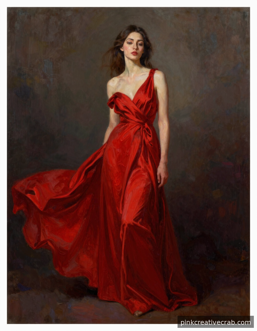 A Woman in a Red Dress So Striking It Will Stop Guests in Their Tracks