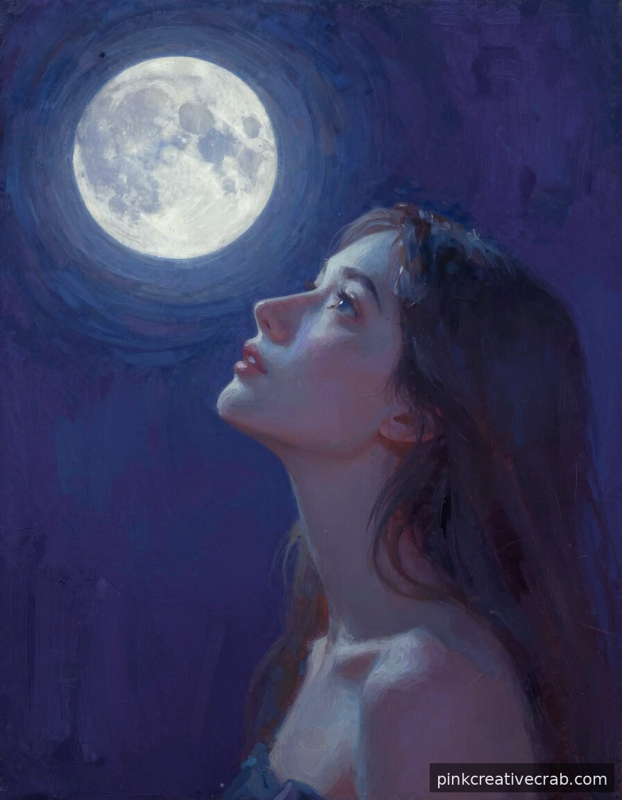 Moonlit Woman Gazing Upward — the Most Magical Painting You Will Ever Attempt