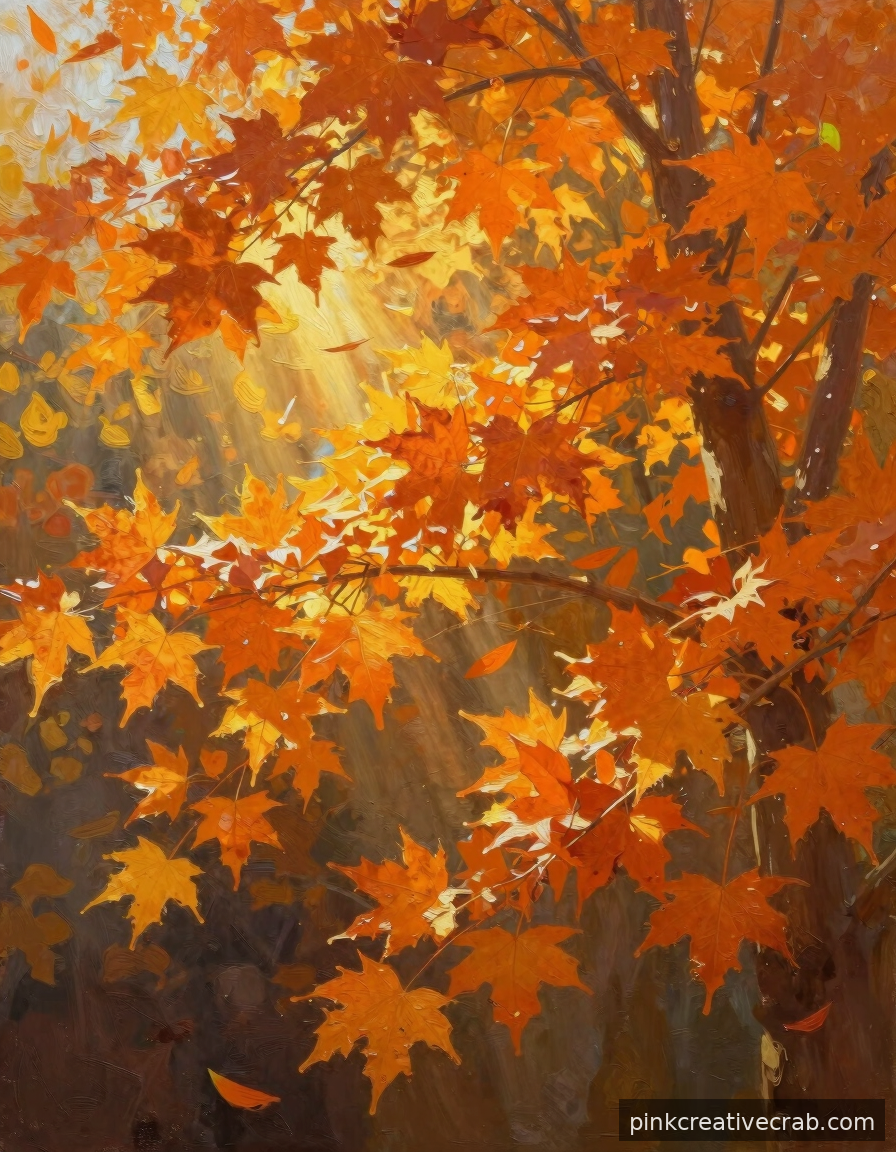 Sunlight Through Orange Leaves Is the Coziest Thing You Will Paint All Season