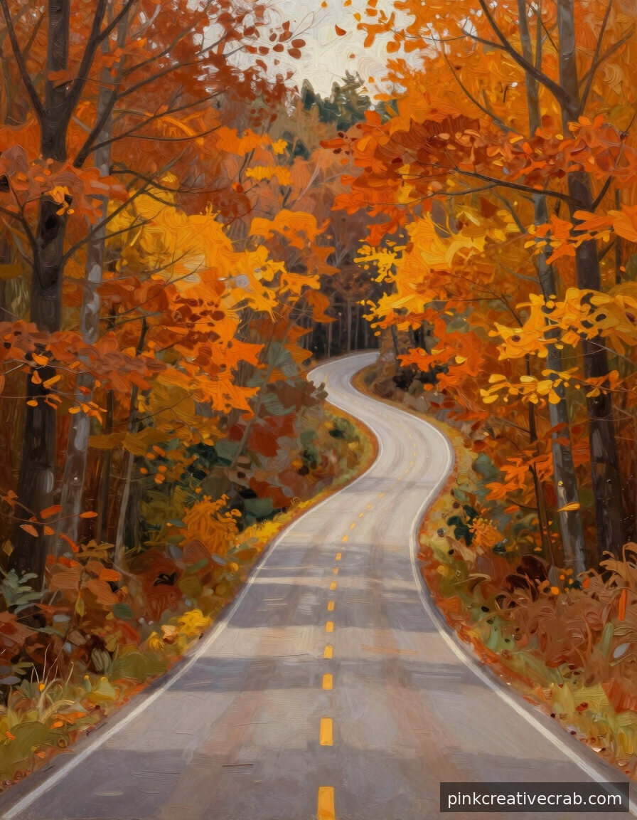 How That Winding Country Road Becomes Your Most Magical Autumn Oil Painting Yet