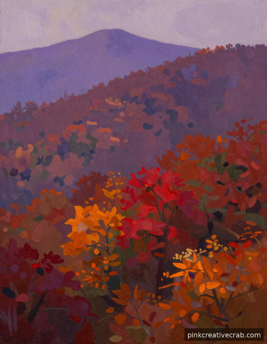 Smoky Purple Mountains Peeking Through Fall Foliage — Dreamy and Doable