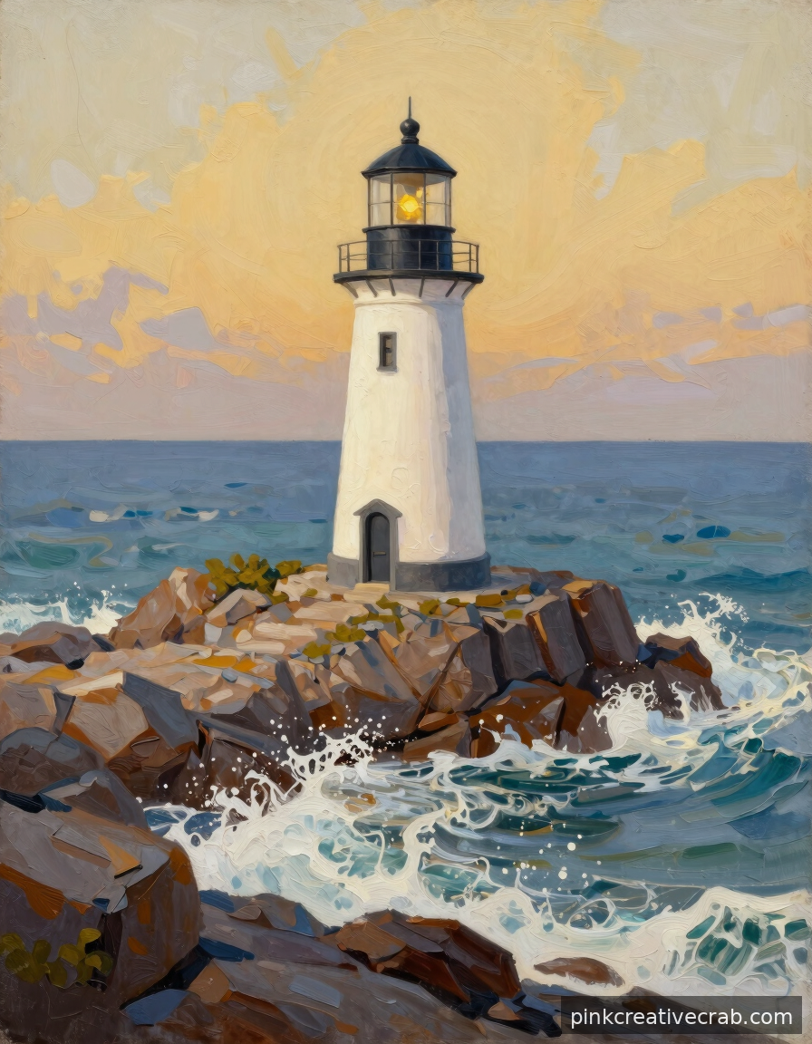 Cozy Lighthouse and Sea Scene You Will Finish in a Single Afternoon