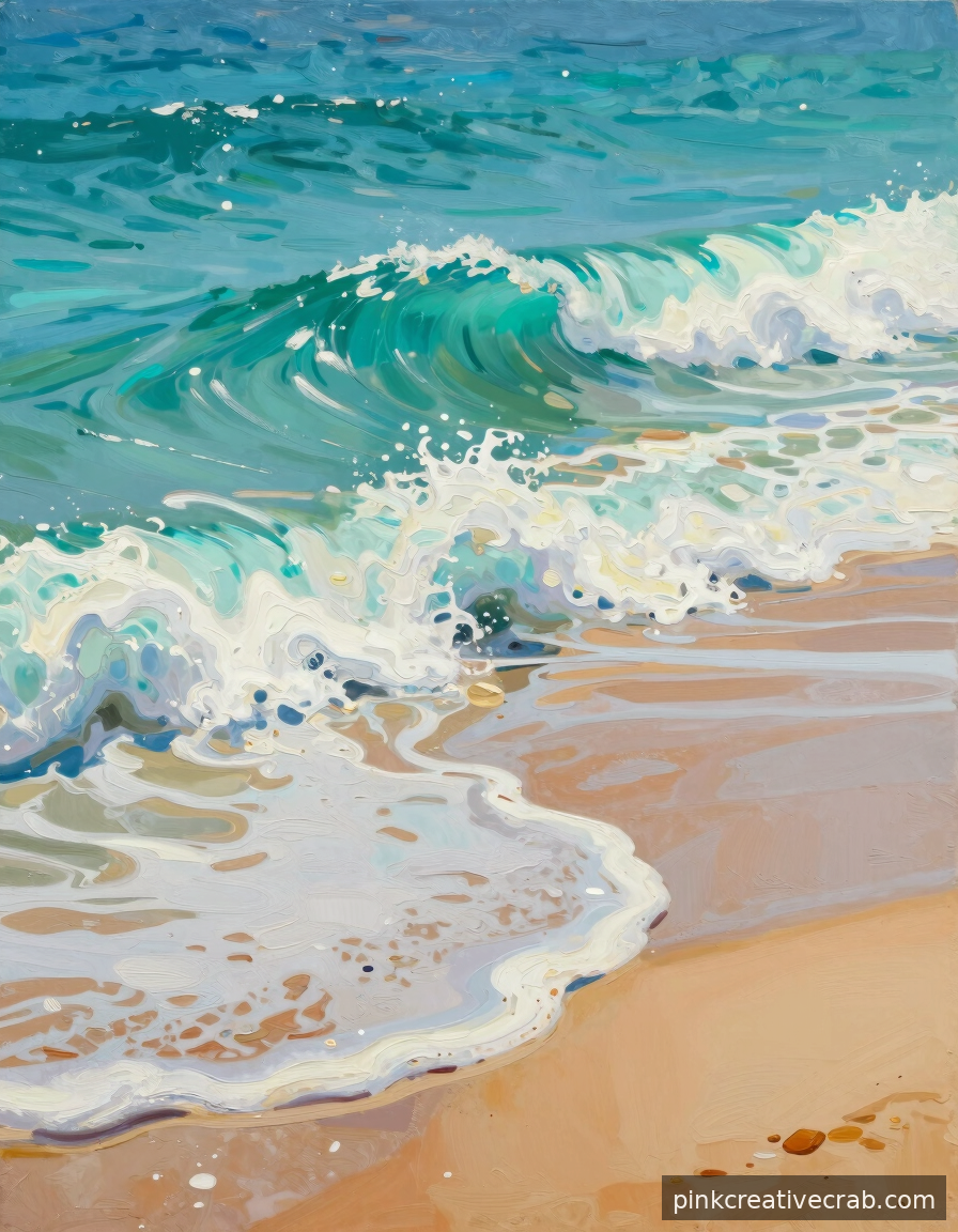 Wild Turquoise Shoreline That Proves Beginners Can Create Jaw-Dropping Art