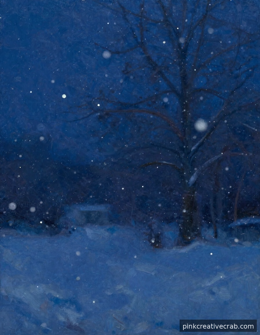 How a Few Simple Strokes Become a Stunning Snowfall Scene