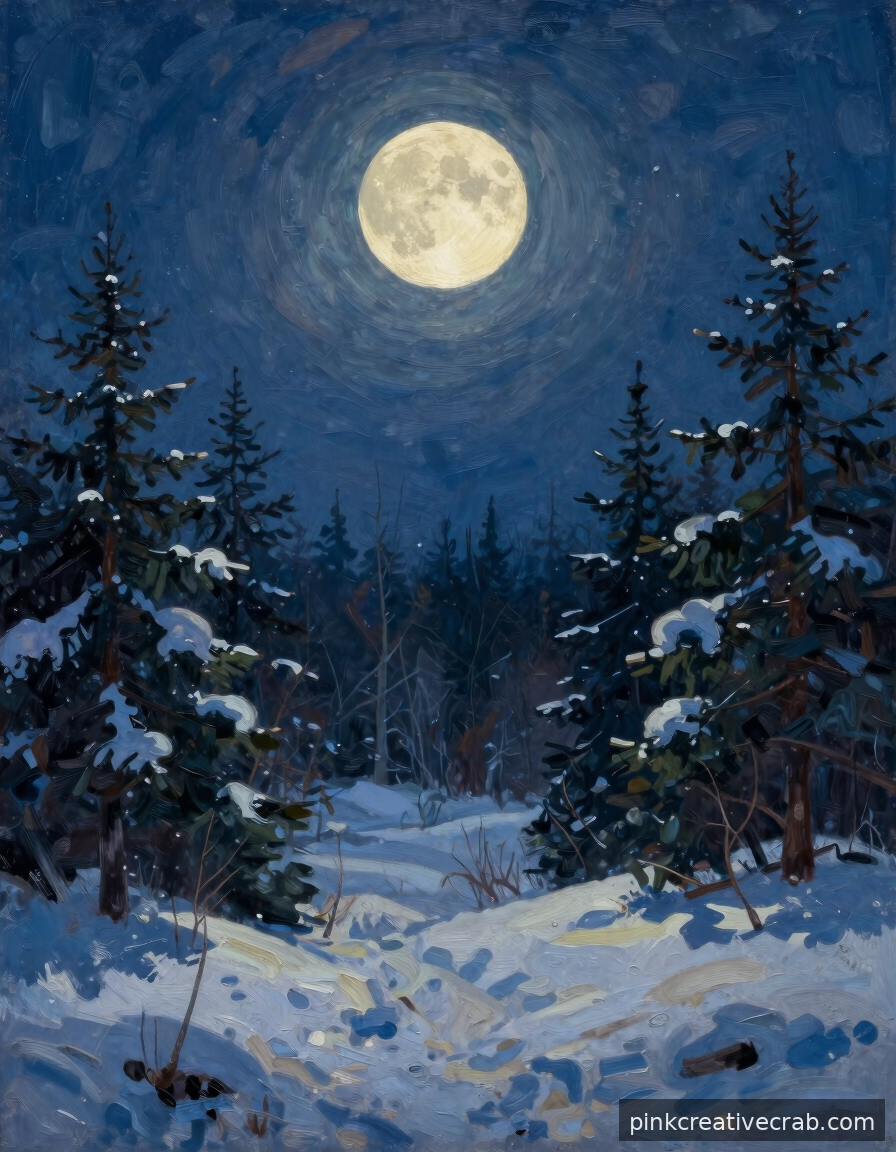 Moonlit Winter Landscape So Magical It Belongs on Your Wall