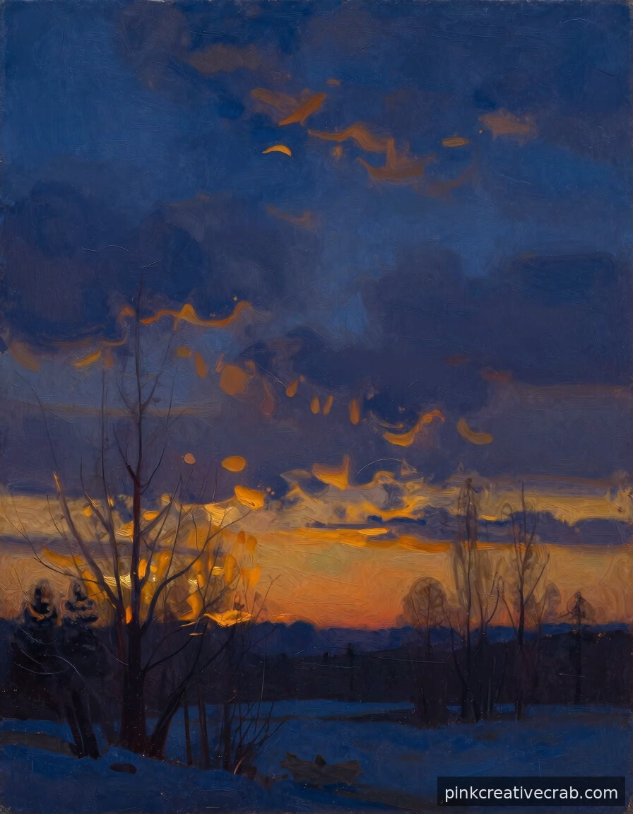 Winter Oil Painting at Dusk — The Moody Scene That Always Gets Compliments