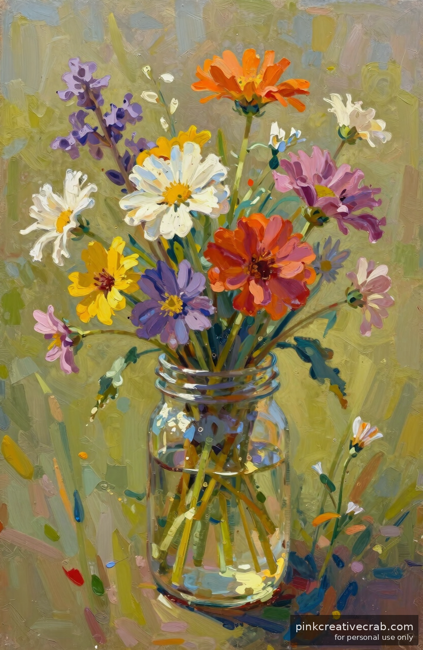 Wildflowers in a Mason Jar Are the Gorgeous Still Life Beginners Deserve