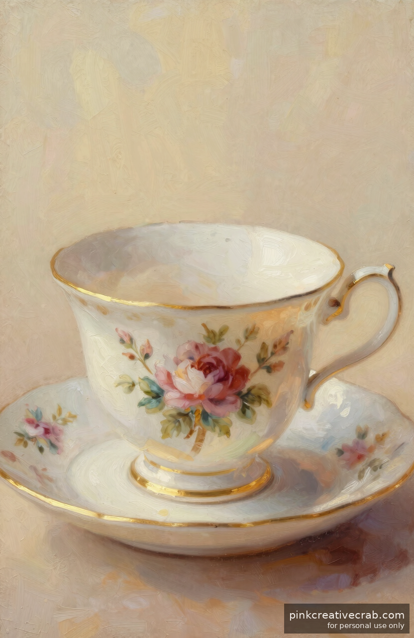 Painting a Vintage Teacup in Oils Is Even More Relaxing Than Drinking From One