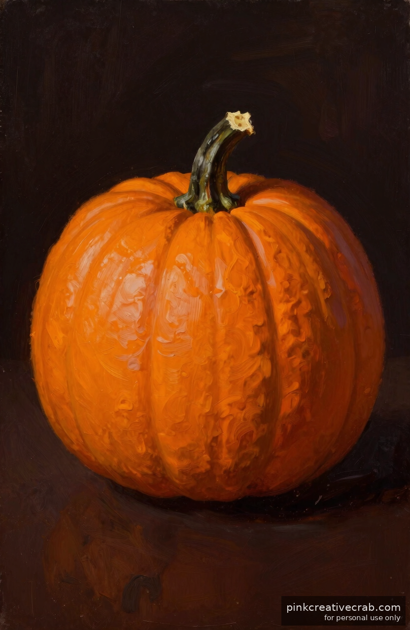 Dark Background, One Pumpkin, Maximum Drama — Beginner Still Life Gold