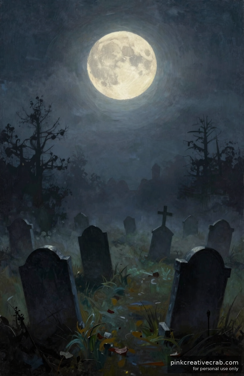 Paint a Glowing Full Moon Over a Misty Graveyard and Feel Like a Total Pro