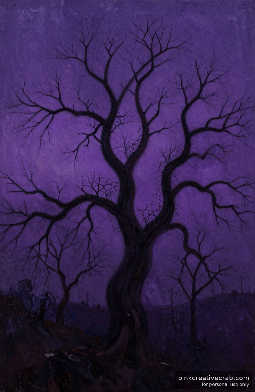 Twisted Bare Trees Against a Purple Dusk — So Gorgeous You Will Paint It Twice