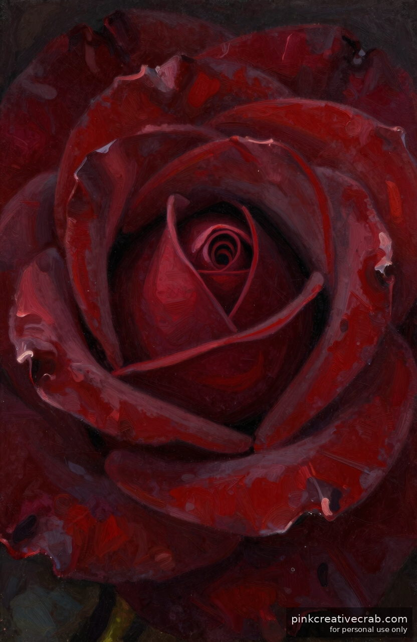 Irresistible Deep Red Gothic Rose Dripping with the Most Satisfying Texture